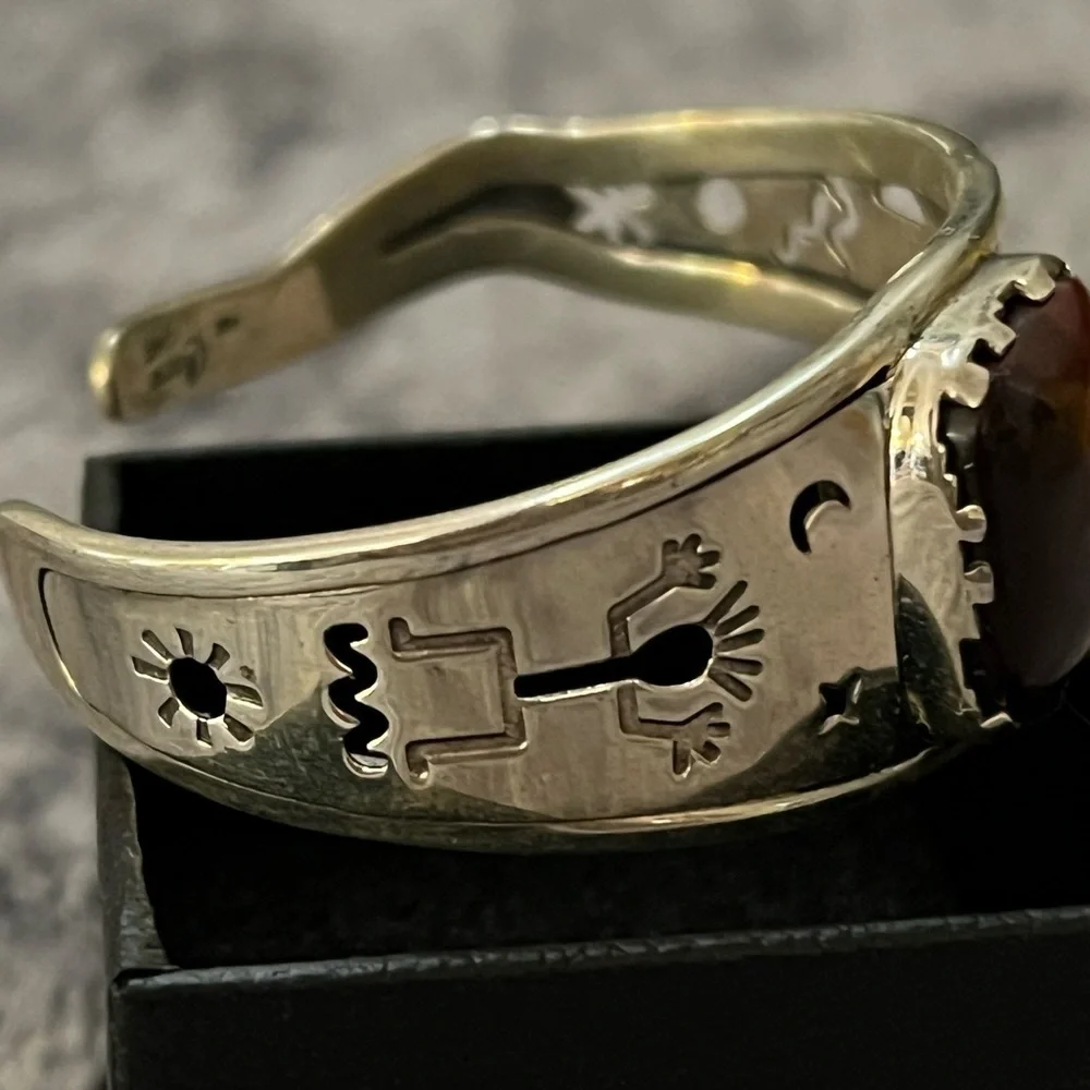 Roderick Tenorio Relios Carolyn Pollack Sterling 14K Red Tiger’s Eye Bracelet